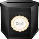 ROSEGLD Elegant Card Box Holder - 12x10x10 Inches, Perfect for Wedding, Graduation, Birthday, Baby Shower, Engagement (Black)