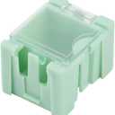 50pcs/Set Green SMT SMD Container Box, Electronic Components Parts Storage Case with Transparent Lid, Mini Component Assortment Storage Box, Tool Organizers
