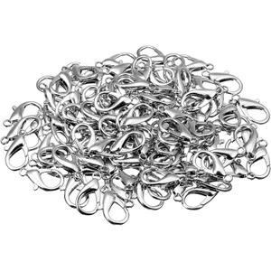 Syhood 100 Pcs Lobster Claw Clasp 0.91x0.47 Inch Large Lobster Claw Clasp Necklace Bracelet Fastener Hook DIY Jewelry Finding(2.3 x 1.3 Cm/ 0.91 x 0.47 Inch,Silver)