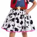 Doxrmuru Cowgirl Costume for Girls Halloween Western Rodeo Dress Up Outfit with Cowgirl Hat 3-10 Years (5-6 Years)