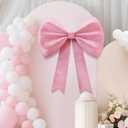 Pink Bow Coquette Birthday Decorations: Big Bows Party Themed Backdrop 45 Inches Large Room Wall Decor Giant Door Wedding Engagement Bridal Bachelorette Baby Shower Christmas Graduation Decoration