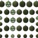 Senjie 2024 Velvet Christmas Ornaments Sets for Christmas, 36pcs Xmas Tree Flocked Shatterproof Christmas Ornaments Balls Decoration Avocado Green