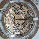 Lafocuse Real Moving Gears Wall Clock Brown Vintage, 21 Inch Steampunk Gear Clocks with Arabic and Roman Numerals, Wooden Farmhouse Industrial Large Wall Clock for Living Room Decor Kitchen Home