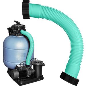 2 x EBOOT 1 Pack 16 Inch Pool Pump Hoses for Above Ground Pools 1.5" Diameter Sand Filter Pump Hoses Compatible with Intex Filter Interconnecting Tubes Replacement Parts (Teal)