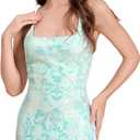 Women's Spaghetti Straps Sparkly Sequins Bodycon Mini Dress Party Nightclub (XL)
