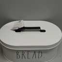 Rae Dunn Bread Box - Bread Box for Kitchen Countertop - 15" x 8" x 10" - 13.5" x 5.5" x 8.5" - Rustic White Metal Vintage Farmhouse Breadbox - Counter Storage Container