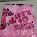 Western Cowgirl Party Table Cloth Let's Go Girls Disposable Table Cloth 51.18 x 86.61 Inch for Cowgirl Rodeo Disco Pink Cowgirl Birthday Bachelorette Theme Party (1Pack)