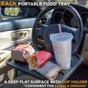 EcoNour 2 in 1 Car Steering Wheel Desk | Tray for Laptop Car Mount with Pen Holder | Desk Console for Car | Food Tray for Eating with Drinks Holder | Multipurpose Travel Car Accessories