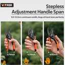 VOTREK Pruning Shears, [Patented Stepless Handle Opening] - Garden Clippers with Ultra-Sharp SK5 Steel for Weak Hand, Bonsai Scissor Universal Fit for All Hand Sizes, Effortlessly Cut 1-Inch Branches