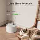 Voluas Ceramic Cat Water Fountain: 2.2L/74oz Cat Fountains for Drinking, Automatic Pet Water Dispenser with Ultra-Quiet Pump and Replacement Filter, Kitty Watering Supplies Indoor Easy Clean 1 Filter