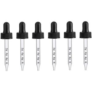 Calibrated Glass Eye Dropper Caps for 1 oz/ 30 ml Bottle fits 20-400 Neck finish (Pack of 6)