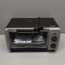 BLACK+DECKER 1150 W 4-Slice Black Stainless Steel Toaster Oven with Temperature Control TO1705SB