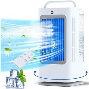 XAMATTS Portable Air Conditioners, 1700ml Evaporative Air Cooler with Remote, 120° Oscillating Mini Air Conditioner Portable with 3 Speeds & 1-7H Timer, Portable AC Unit Fan for Indoors Bedroom Office