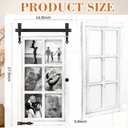 Sintuff 2 Sets Picture Frame Collage Fit 5x7 Photo Multi 6 Opening White Wooden Barn Door Window Farmhouse Picture Frame Collage for Living Room Bedroom Wall Decor