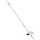 QWORK 25mL Class A Borosilicate Burette with Glass Key Stopcock - Laboratory Grade, 2 Pack Precision Graduated, 22.5 Inches Tall for Lab, Home, Beer, and Wine Making