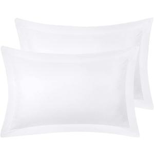 Queen Pillow Sham 600TC 100% Egyptian Cotton Pillow Cover Set of Two 600 Thread Count Cotton Pillow Sham Queen Size 20 X 30 Inch Soft White Solid