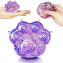 ZTATU Cat Paws Squishy Fidget Toys for Kids (1PCS) Stress Balls for Adults & Kids Squeeze Sugar Ball, Party Favors Animal Stress Relief Toy for Office, Classroom, Easter Basket Stuffers (Purple)