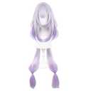 XiongXiongLe Purple White Long Wig Cosplay Women Costume Hair Wigs with Two Braids for Female Adult Cos Anime Game Party Halloween Christmas Comic