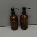 Amber Glass Soap Dispenser Set, Hand Soap and Lotion Set with Black Stainless Steel Pump, Perfect for Modern Bathroom Decor. (Amber)