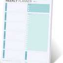 Weekly Planner Notepad,Spiral To Do List Undated Planning Pad, Weekly Organizer for Students, Weekly Agenda for Work & Daily Life, 52 Sheets, 6.5 x 9.8 in (Green)