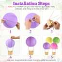 Namalu 24 Set Hot Air Balloon Centerpieces Paper Lanterns Wooden Candy Boxes with Sticks DIY Craft for Baby Shower Wedding Bachelorette Birthday Party Table Decoration(Rainbow Color)