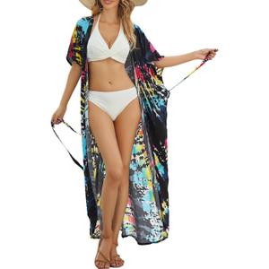 Kaftan Dresses for Women Plus Size Summer Beach Dress with Print and Swim Cover Ups