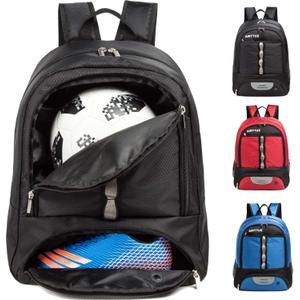 Youth Soccer Bag Outdoor Sport Backpack for Soccer, Basketball,Volleyball with Shoes and Ball Compartment. (Black)