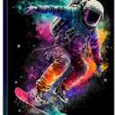 Framed Astronaut Wall Art Space Pop Culture Graffiti Street Art Painting Pictures Wall Decor Canvas Prints Modern Gifts For Man Artwork Space Boys Room Home Decor For Bedroom Living Room Office (16"L x 12"W)
