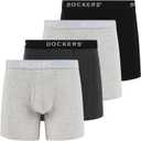 DOCKERS Men's Underwear Cotton Stretch Boxer Briefs for Men Pack of 4 (Black | Heather Charcoal | Heather Grey | Heather Grey) Large