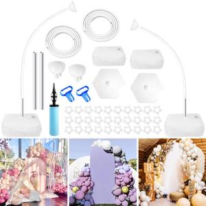Balloon Arch Stand 8.2 Feet and 5 Feet Free Bending Half Arch Balloon Stand with Base Balloon Arch Kit for Wedding Birthday Baby Shower Graduation Halloween Party Decorations