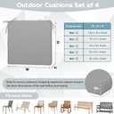 18x16 Outdoor Chair Cushions Set of 4,Furniture Cushion,Light Gray, 4Set-18.5*16