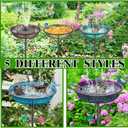 Metal Bird Bath for Outside, Freestanding Garden Bird Baths Bowl, Vintage Birdbath for Outdoors Yard Garden Lawn Decor Decor (Vintage Blue)