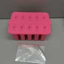 Homemade Popsicles Molds, Food Grade Popsicle Molds for Kids, 10 Cavity Non-BPA Silicone Ice Pop Maker, Reusable Silicone Popsicle Molds with 50 Stick, 50 Bags, Funnel (Pink)