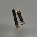 Wearlizer Leather Bands Compatible with Google Pixel Watch 4/3 41mm/Pixel Watch 2/1 Band Women, Dressy Designer Slim Leather Strap with D-Shape Metal Buckle for Pixel Smartwatch Accessories (Black/Rose Gold)