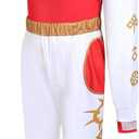 Zombie Girls Costume Kids Character Halloween Cosplay Mesh Top Pants Hooded Coat 3PCS Uniform Outfits (6-7 Years, Red)