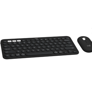 Logitech Pebble 2 Combo, Wireless Keyboard and Mouse, Quiet and Portable, Customizable, Logi Bolt, Bluetooth, EasySwitch for Windows, macOS, iPadOS, Chrome  Black