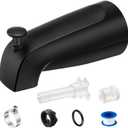 Enhon Tub Spout, Universal Fits 1/2'' Copper Pipe, 1/2'' IPS and 3/4'' IPS, Bathroom Bathtub Tub Faucet Replacement with Adapters(with Diverter,Matte Black)