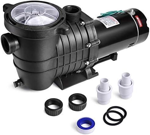 Seeutek 1.5 HP Pool Pump Above Ground and Inground,6600 GPH Powerful Self Primming Swimming Pool Pumps with Strainer Filter Basket,Upgraded 110-120V/220-240V Dual Voltage, 60HZ Silent Operation.
