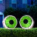 Joiedomi 2 Packs Halloween Inflatables Large Set of Eyes Decoration Blow Ups Green Eyes for Yard 3 Ft Inflatable Halloween Decor Outdoor with LEDs Party Supplies Blow up Decoration for Indoor, Outdoor