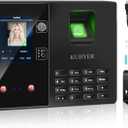 KUIIYER 4 in 1 Employee Time Clocks for Small Business (Face + Fingerprint + Palm Print + PIN) Employee Clock in & Out Machine Attendance Punch Clock