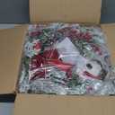 22'' Lighted Christmas Wreath with Timer, Cardinal & Birdhouse, Snow Flocked Pine Branches & Pinecones, Red Berries, Velvet Bow, LED Warm Lights with Steady/Flash Modes, Holiday Front Door Decor