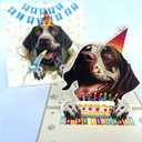 3D Pop-Up German Shorthaired Pointer Dog Birthday Card - Cute GSP Dog with Cake Celebration, Whimsical Happy Birthday Greeting for Dog Lovers - Shorthaired Pointer Dog 3D Birthday Pop Up Cards