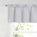 Stripes Textured Drapes Stripe Pattern Valance Curtains Light Reducing Window for Living Room/Bedroom/Kitchen Rod Pocket Valance 52 by 18 Inch Gray