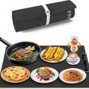 Nobula Electric Warming Tray Charcoal - Portable & Foldable Food Warming Mat for Buffets, Countertops & Parties - 3 Adjustable Temperature Settings