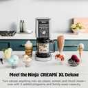 Ninja CREAMi Deluxe Ice Cream Maker | 11-in-1 Create Frozen Desserts, Sorbet, Milkshakes, Yogurt & More | Includes 2 Dishwasher Safe XL 24 Oz. Tubs with storage lids | Silver | NC501