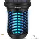 2 in 1 Solar Bug Zapper Outdoor, USB Rechargeable 3400mAh Battery, Cordless 4000V Mosquito Killer Lamp with UV Led Blue Light, Portable Electric Flying Insect Zapper Traps for Patio, Porch