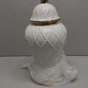 Ginger Jars for Home Decor, White and Gold Vase, Decorative Ceramic Ginger jar with lid, Porcelain Flower Vase for Centerpieces Jarrones, Storage jar, Table Center Vase, Temple Jar(18in)