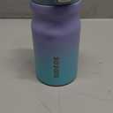 BJPKPK 14oz Insulated Water Bottle with Straw Stainless Steel Double Wall Water Bottles BPA Free Leak Proof Thermal Flask with Lockable Flip Lid, Lavender Green