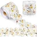 Panelee Spring White Magnolia Flower Border 68.9 Feet Bulletin Board Border Butterflies Flowers Bee Space Inspirational Cute Decor for Classroom Bulletin Boards Chalkboard Wall Decor