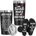 Gifts for Brother, Easter, Birthday, Best Brother Ever Gifts from Mother Daughter, Funny Socks + 20 Oz Insulated Tumbler Cup, Perfect Gift Ideas Gifts for Brother, Black 
